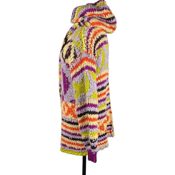 FREE PEOPLE Peggy Wool Blend Open Cardigan Sweater Sunshine Orchid Size XS Boho - Picture 2 of 10